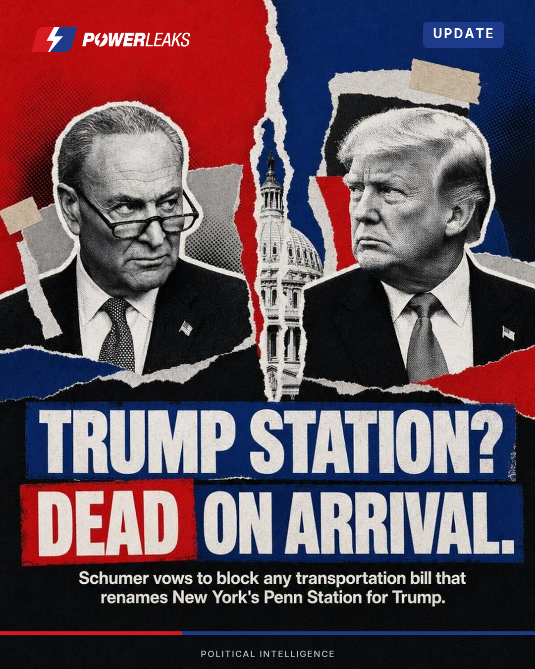 Schumer vows to block Trump Penn Station renaming