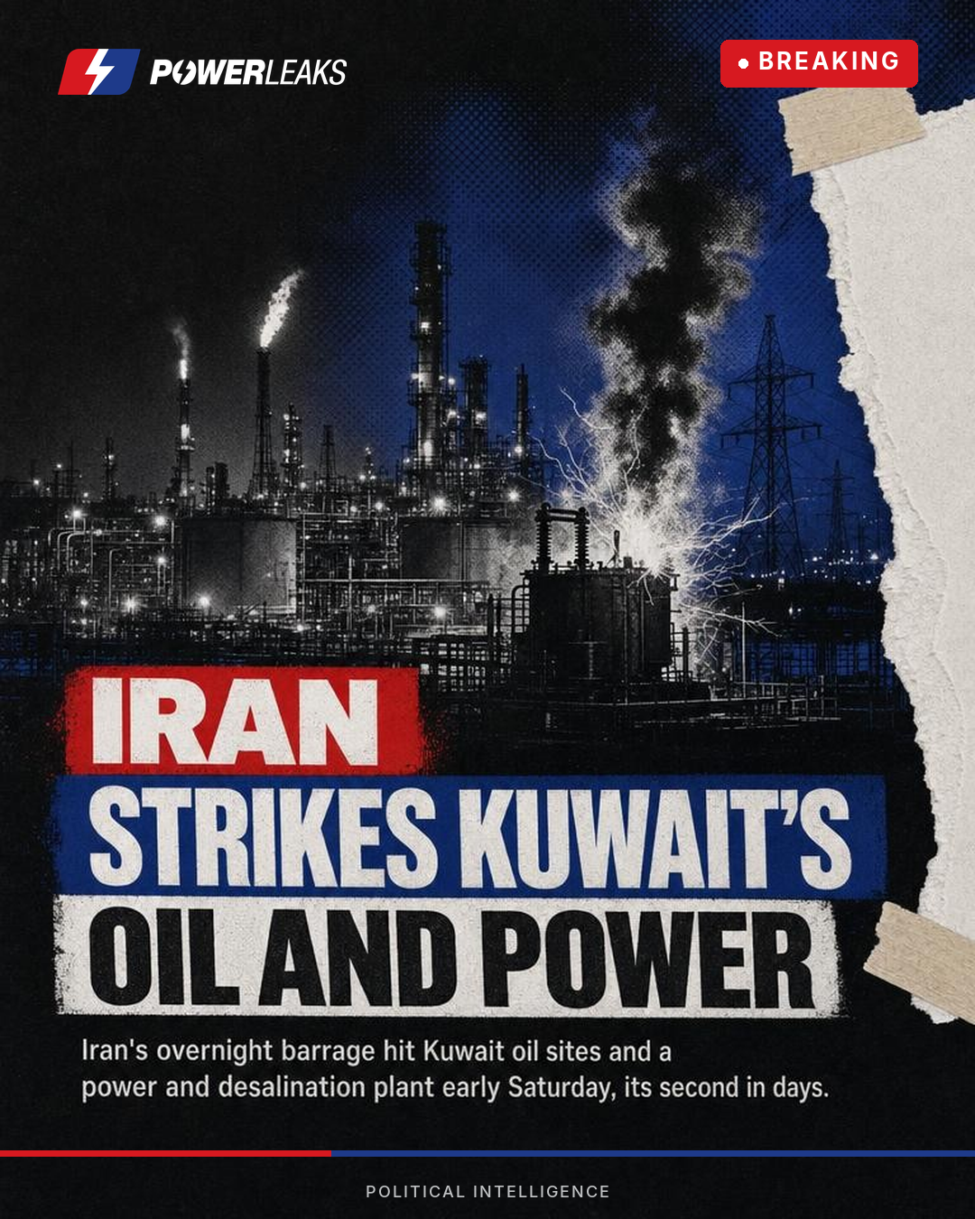 Iran bombs Kuwait oil and power plants as war widens