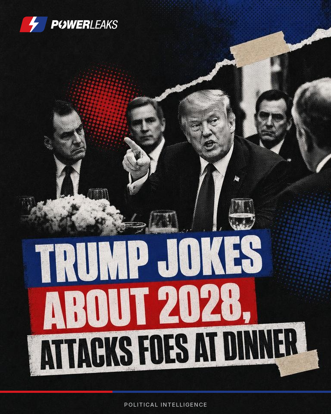 Trump jokes about 2028, attacks foes at dinner